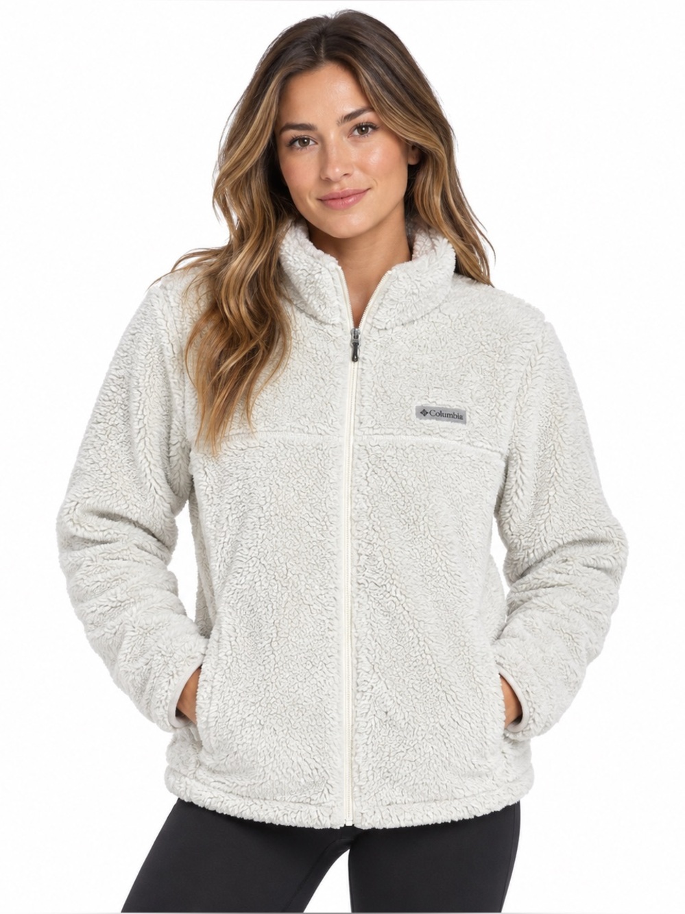 Columbia cloudy day full zip fleece jacket for women size large
